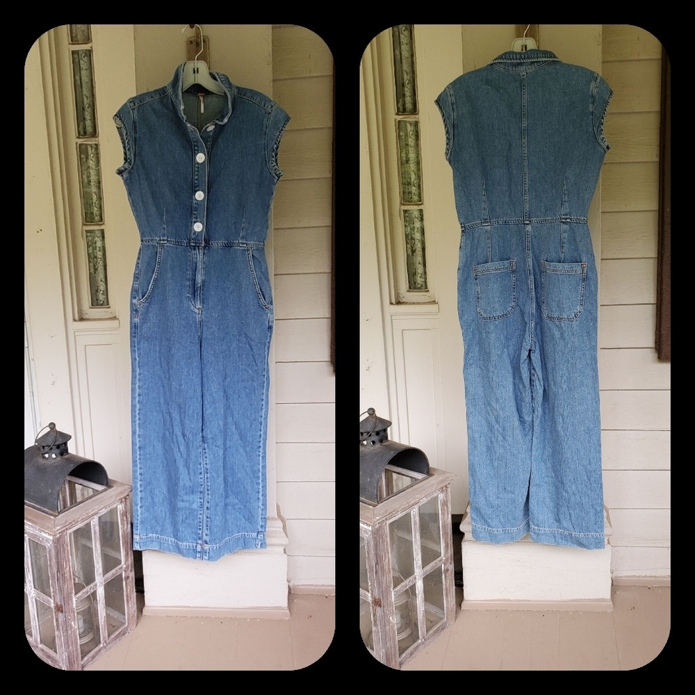 ๐๏ธ Free People UNCHAINED MELODY denim Jumpsuit - Picture 5 of 9